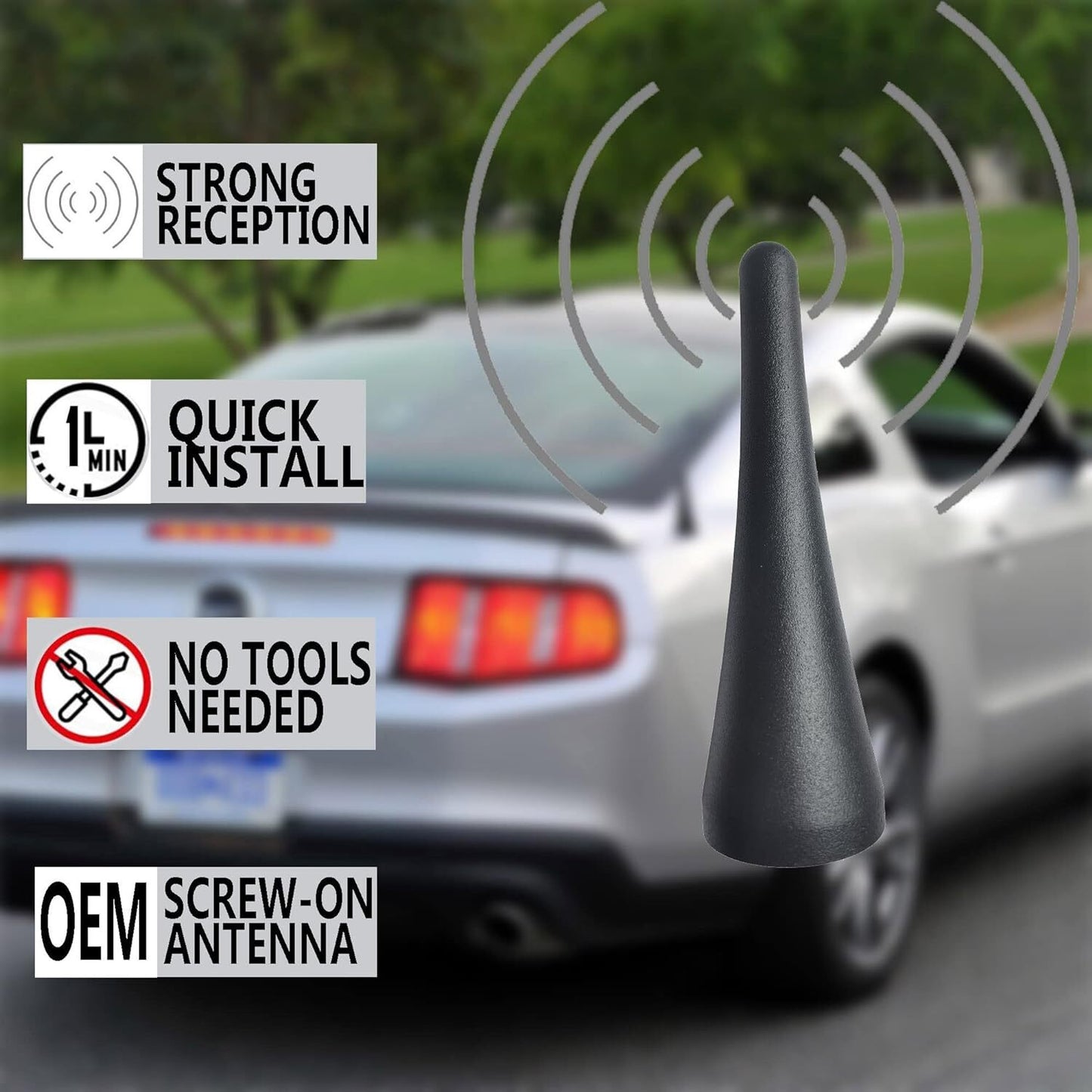 ?? 3.8 inches Aluminum Short Stubby Antenna Mast for Fiat 124 Spider 2017-2022 Q