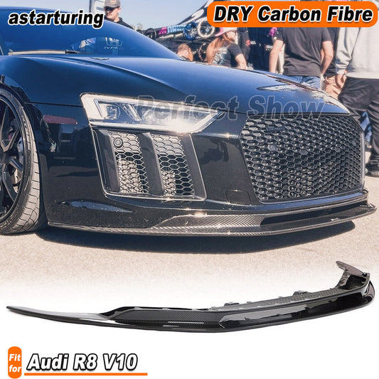 Fit for Audi R8 4S V10 Gen 2 2016-2018 Dry Carbon Fiber Front Bumper Lip Spoiler