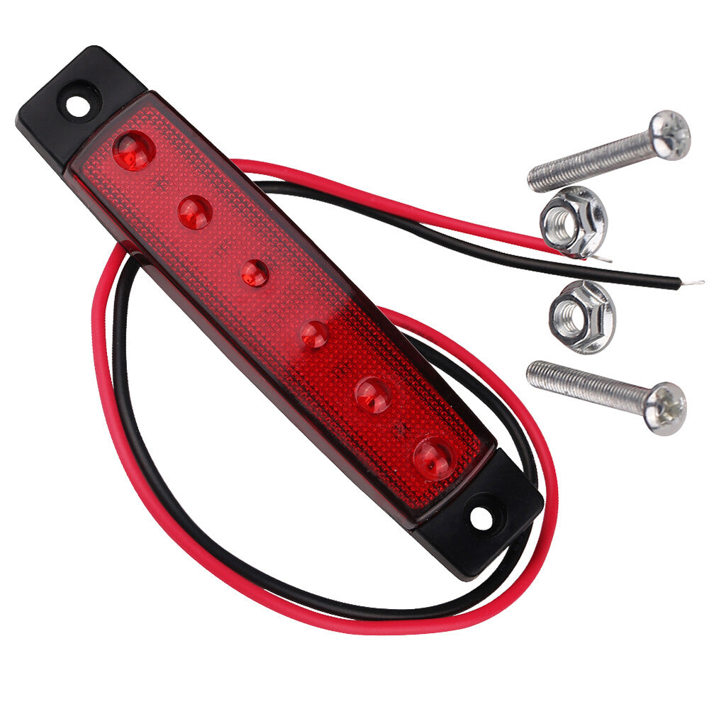 Fits For Auto Car Truck Lorry 2x 6 LED Clearance Side Marker Light Lamp Red Q