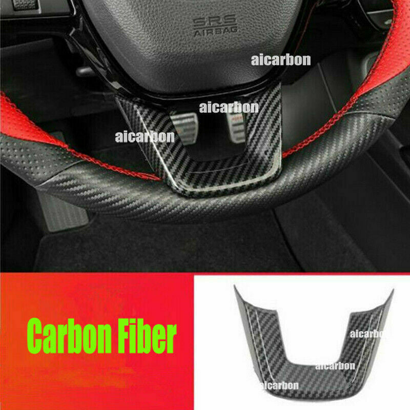 1PCS Carbon Fiber Inner Steering Wheel U Type Cover Trim for Honda for Civic 22-2024