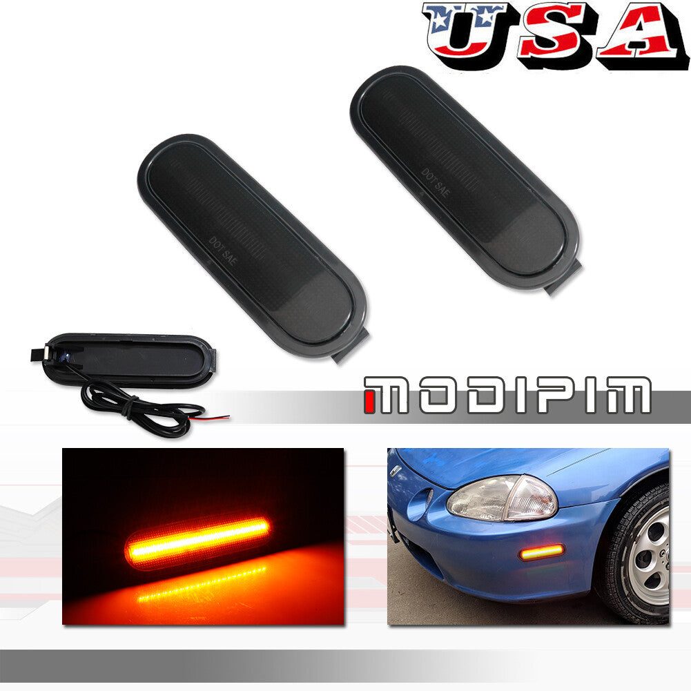 Smoked amber LED front marker light suitable for 1993-97 for Honda Del Sol DelSol- v