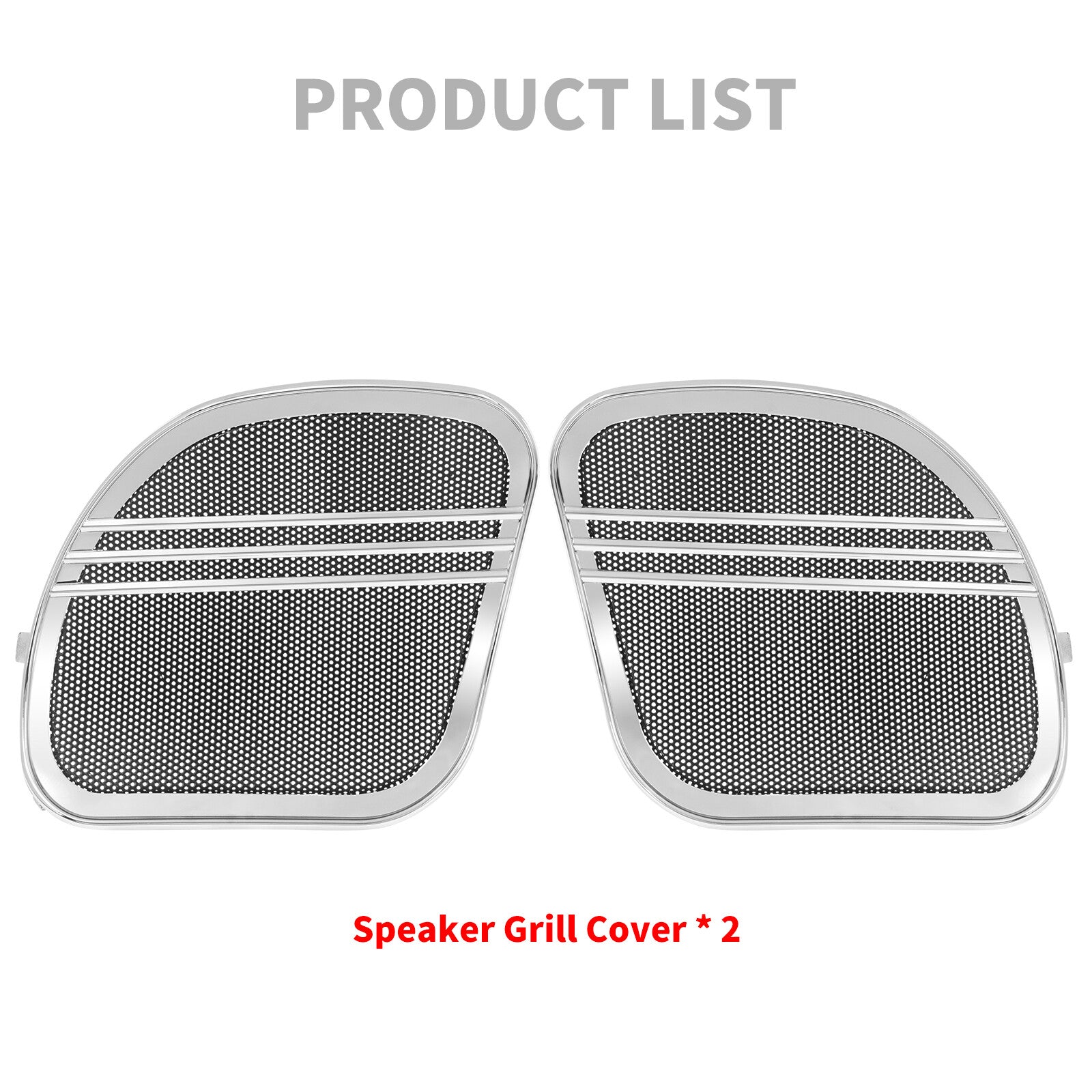 Chrome Front Fairing Speaker Grille Mesh Covers Trim for Harley Road Glide 15-23
