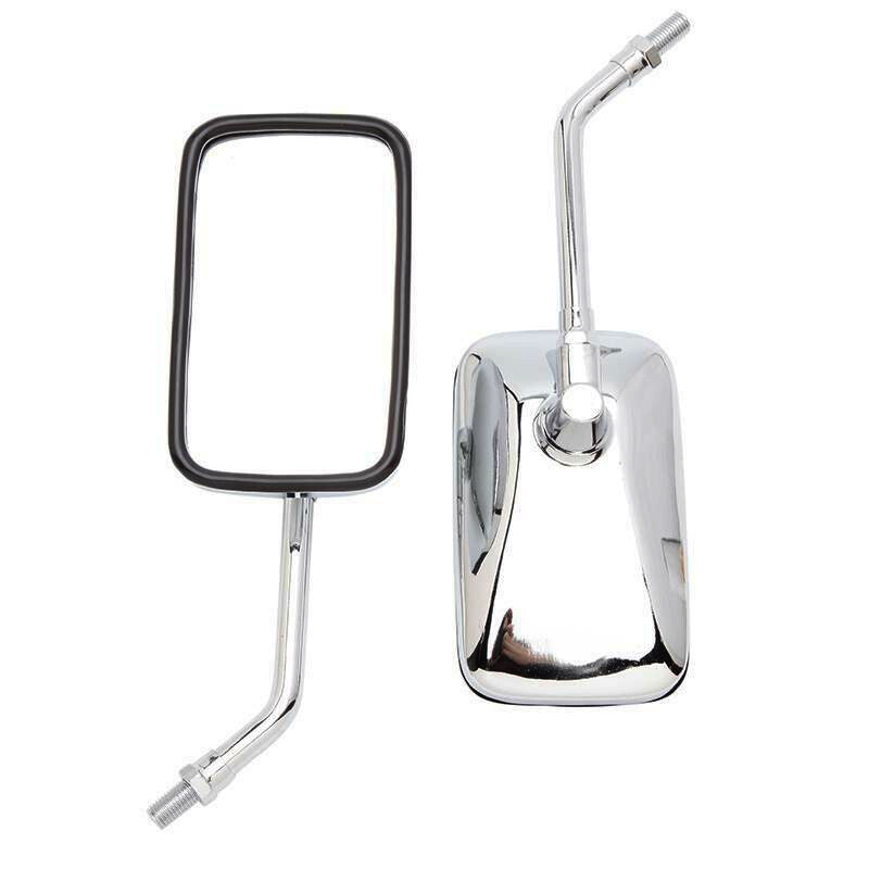 Motorcycle chrome rectangular rearview mirror, suitable for street bikes, helicopters