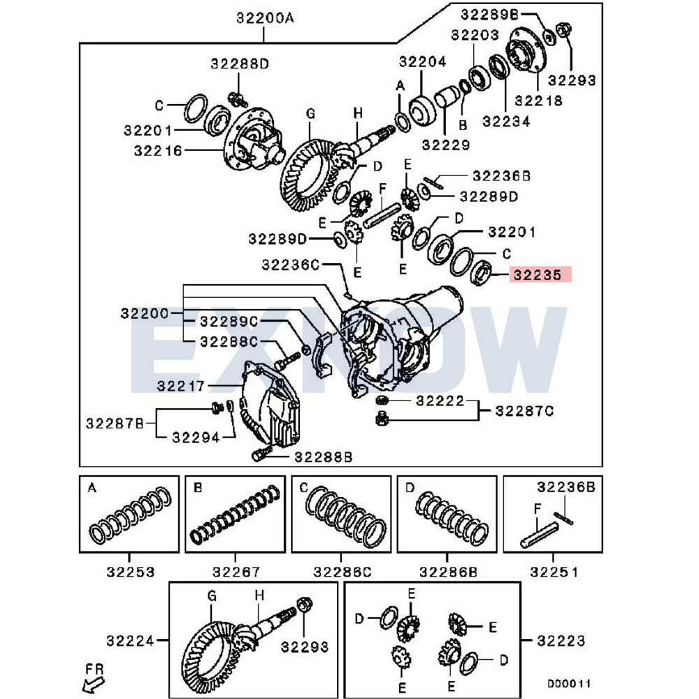 2X Front Diff Side Oil Seal for Mitsubishi L200 Pajero for Challenger L300 MB393883 Q