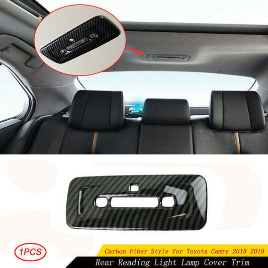 For 2018-2020 for Toyota for Camry Carbon Fiber Look Rear Reading Light Lamp Cover Trim
