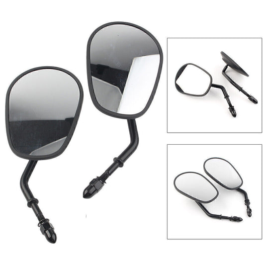 for Harley Touring Road Koing Black Handlebar Bike Rearview Bar End Side Mirror Q