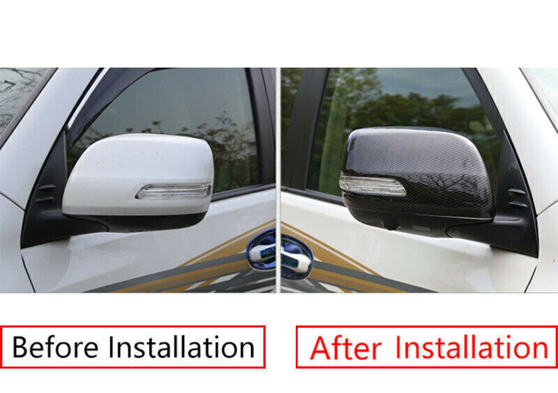 Carbon Fiber Rearview Side Mirror Cover Trims for Land Cruiser Lc200 Fj200 16-21