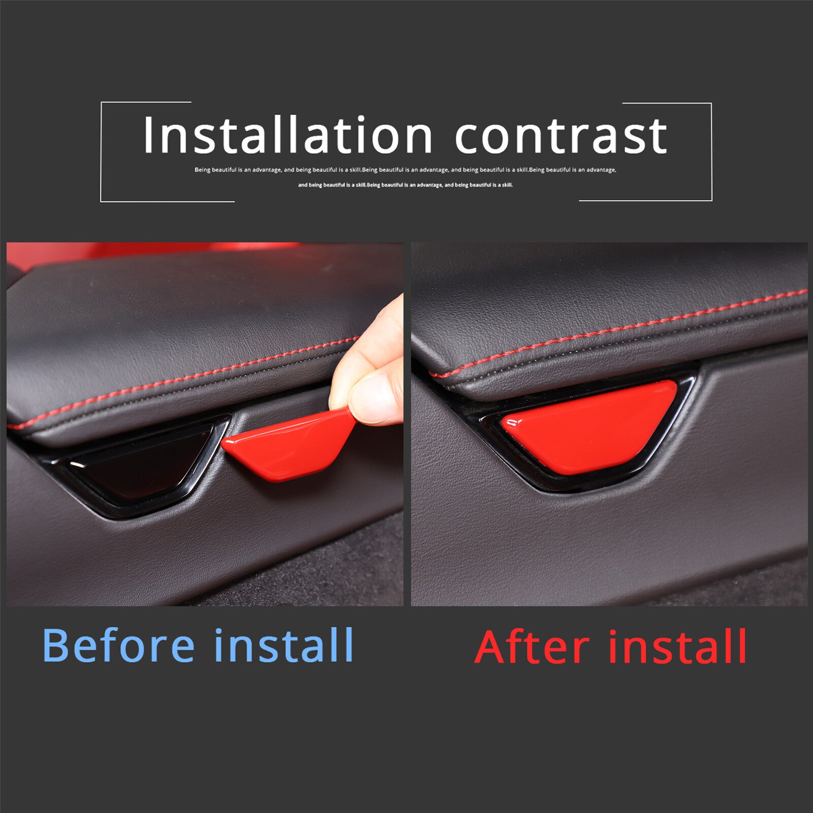 Red interior center armrest switch button cover trim for Corvette C8 2020-2023 n