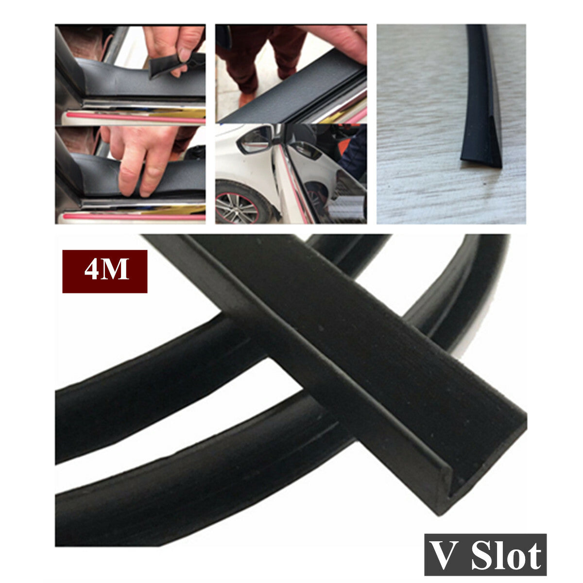 4M Seal Strip Car Side Door Windows Glass Weather Strip Moulding Accessories
