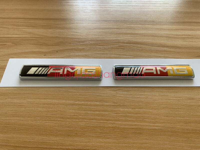 2-Pack Colored AMG Car Badge Stickers Side Skirt Badge Logos