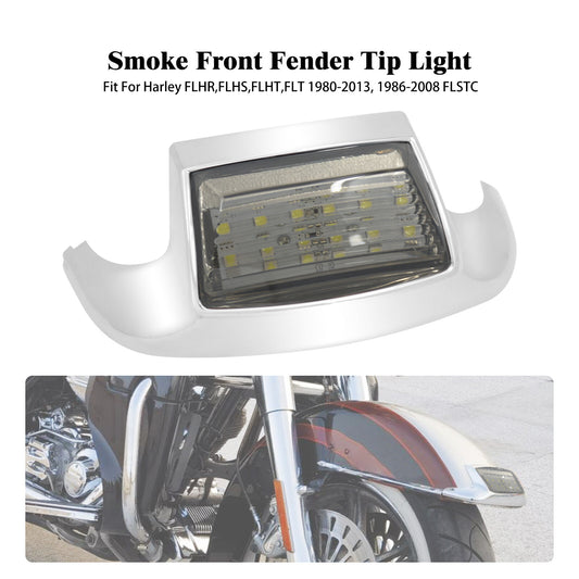 Front Fender w/ Somke Lens Tip LED Light for Harley Electra Road Glide Softail Q