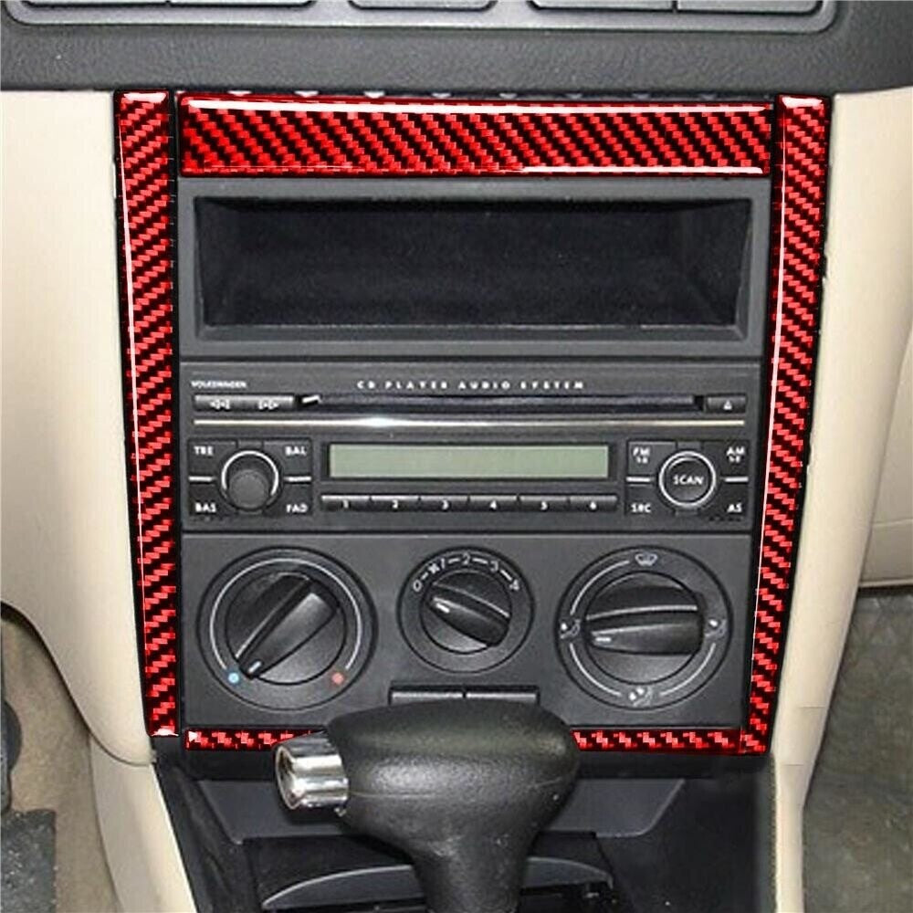 Center Control Frame Trim Carbon Fiber for VW for Golf 4 GTI for Jetta MK4 1999-2004 Red n