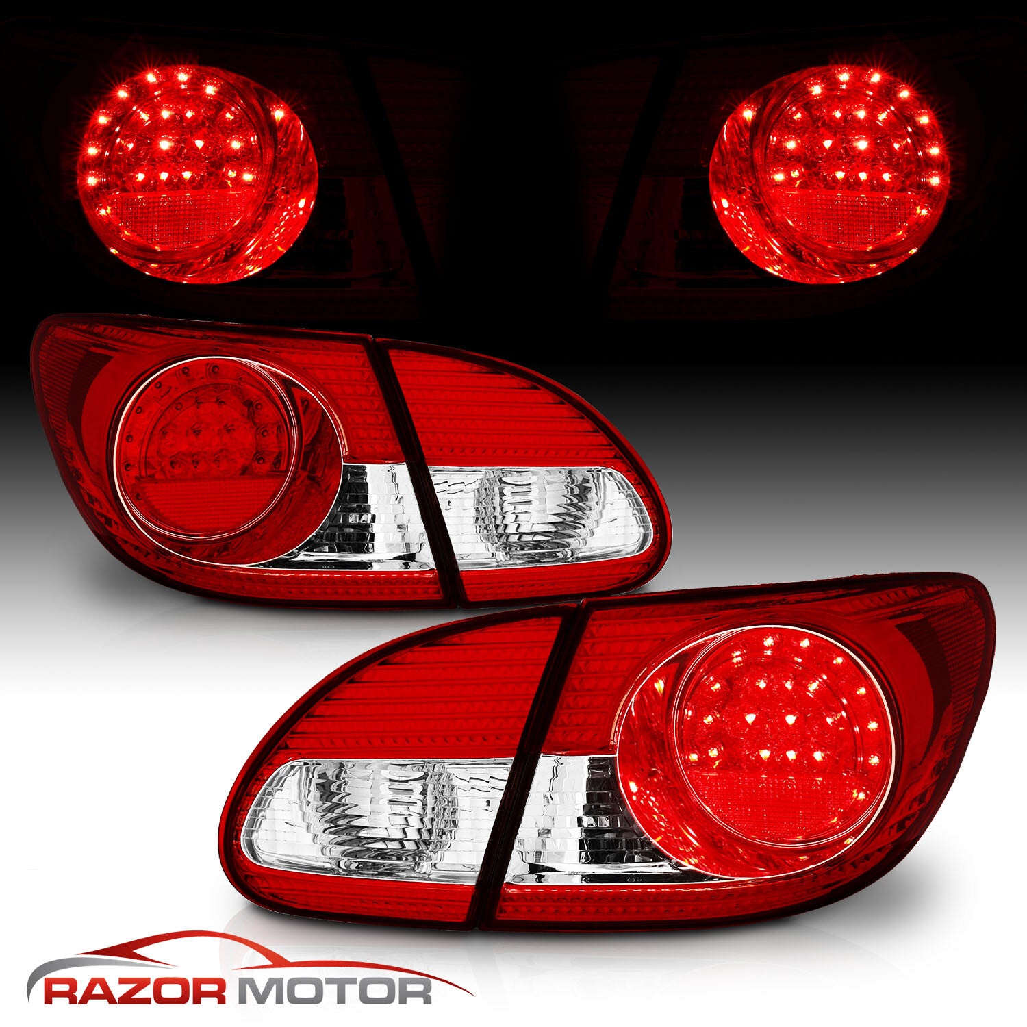 Left&Right LED Tail Lights For 2003 2004 2005 2006 2007 2008 for Corolla Pair n