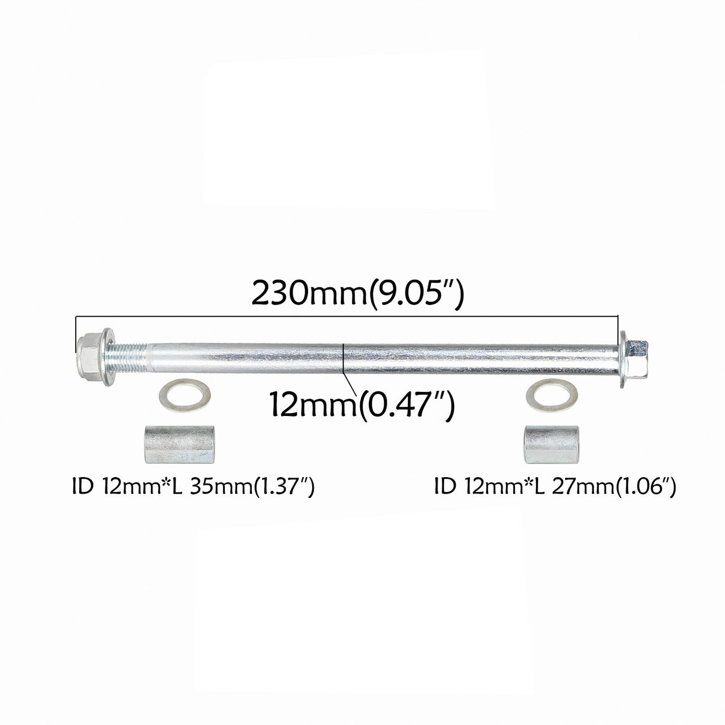 12mm 230mm rear axle suitable for Honda XR50 CRF50 Dirt Pit bicycles 70cc 90cc 110cc