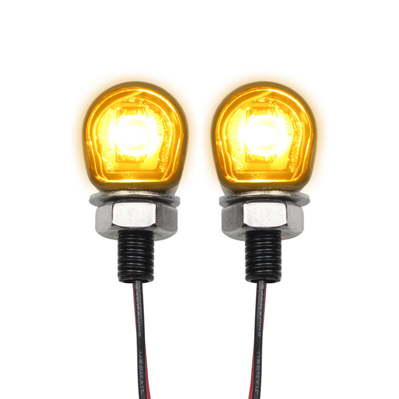 2XLED Universal Motorcycle Turn Signals Indicator Amber Blinker Light for Mini Lamp n