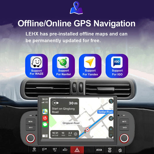 7-inch 2+32G Android Car Radio Multimedia GPS Navigation for Fiat for Panda 13-20 CarPlay