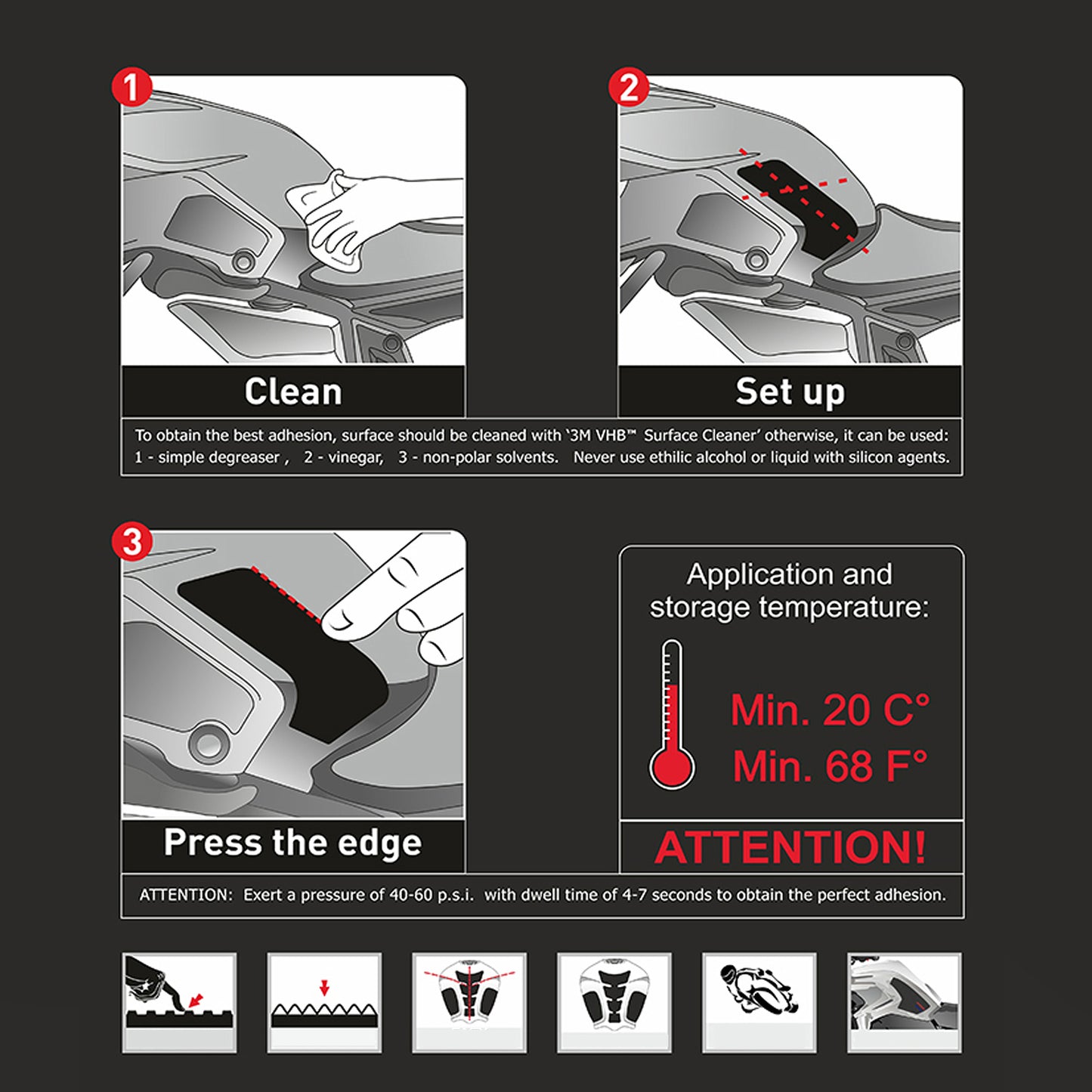 for Yamaha MT09 FZ09 13-20 Dirt Bike Anti Slip Sticker Tank Pad Traction Pad