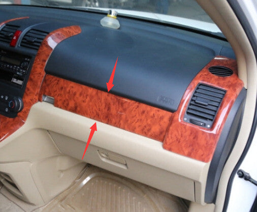 Dashboard for Co -Pilot Strip Cover Trim for Honda CRV CR-V 2007-2011 Red Wood Grain