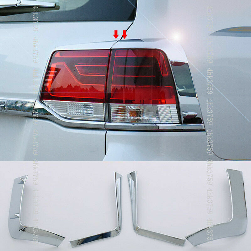for Toyota for Land Cruiser LC200 2016-2019 Chrome Rear Tail Light Lamp Trim Strips