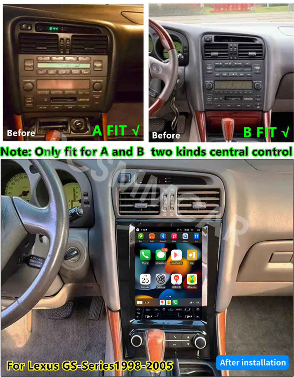 9.7in Car Radio Stereo GPS Touch Screen Fit for Lexus GS-Series GS300 1998-2005