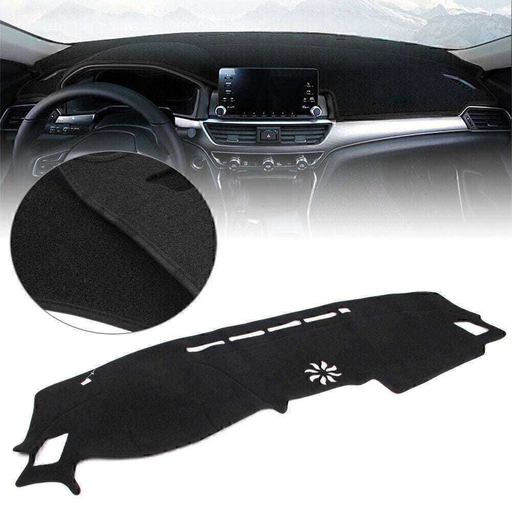 Black Polyester Dash Mat Dashboard Cover Dashmat for Honda Accord 2018-2019 LHD