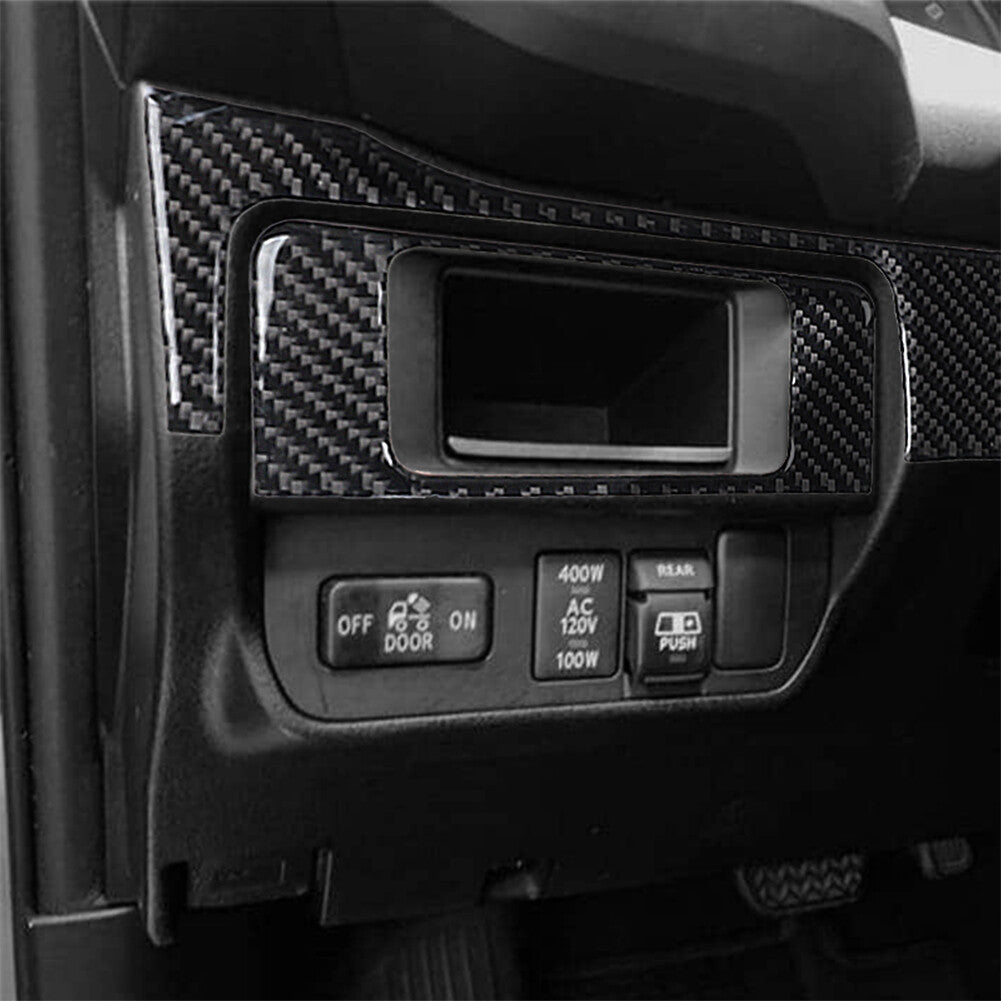 2X Carbon Fiber Interior Headlight Control Cover Trim for Toyota Tacoma 2016-21
