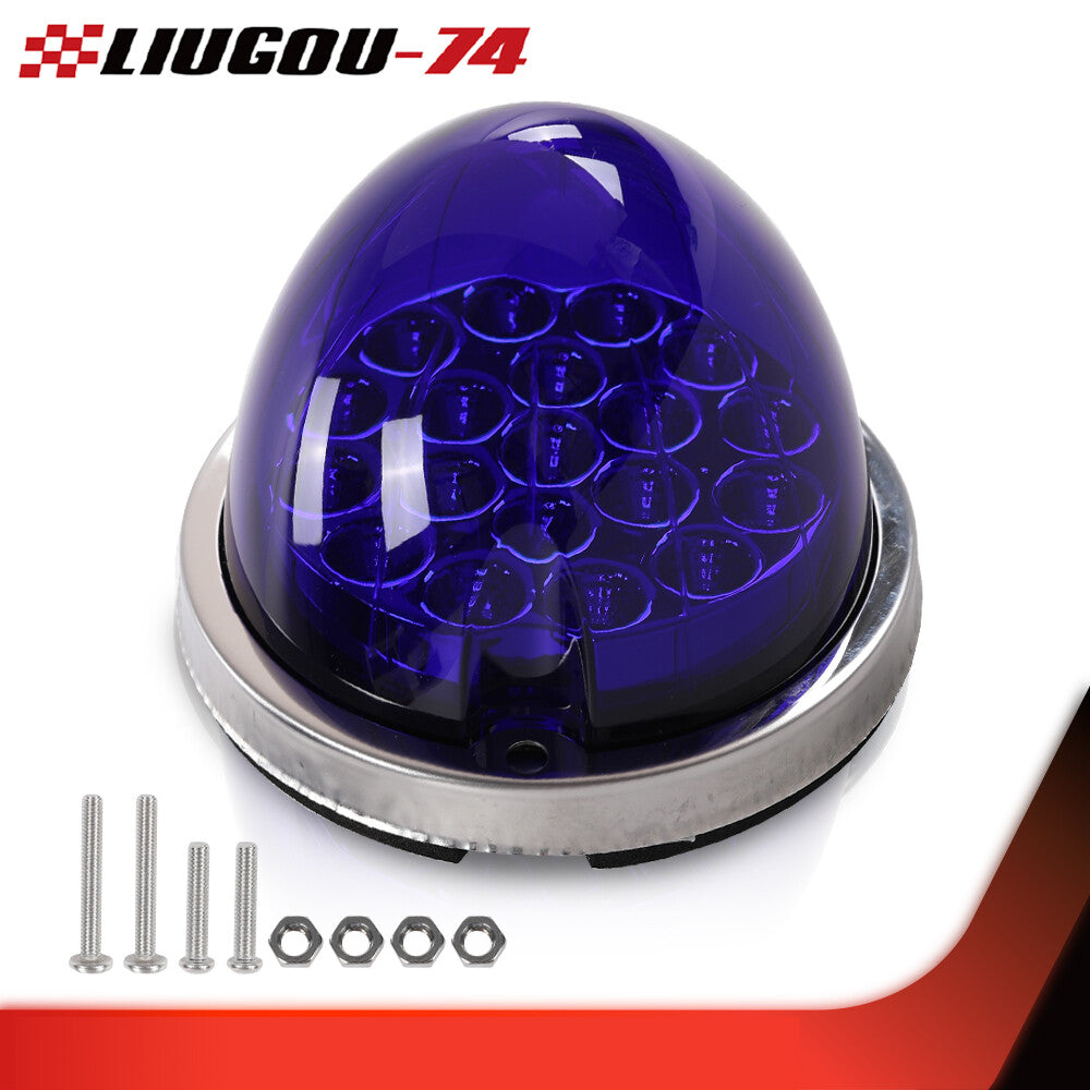 1 Piece Set Blue Lens Watermelon (19 LED) Marker Turn Signal Universal with Base - v