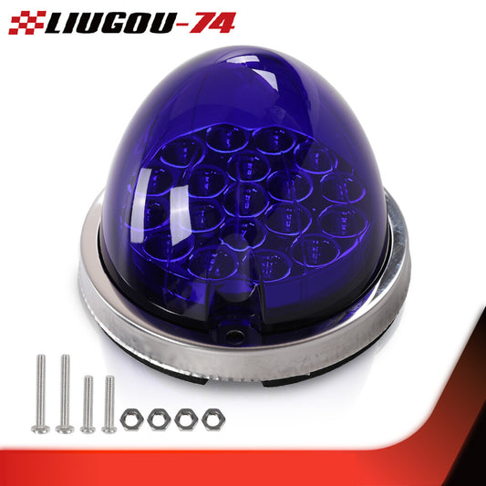 1 Piece Set Blue Lens Watermelon (19 LED) Marker Turn Signal Universal with Base - v