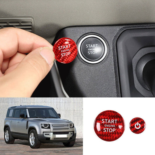 for Land Rover for Defender 2020-23 Red Real Carbon Fiber Start Ignition Switch Ring n