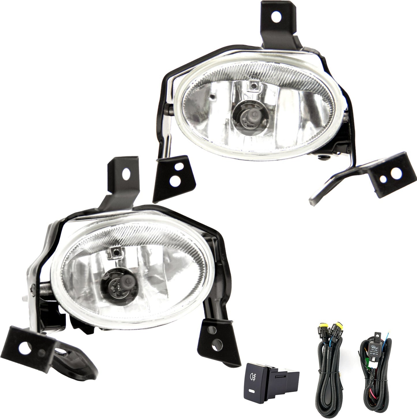 Fog Lights for 2010 - 2011 for Honda CR-V Driving Lights Clear Lens with Switch Wiring B- v