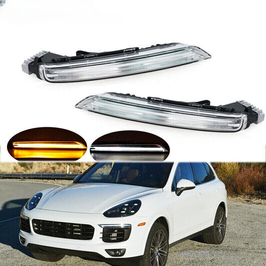1 Pair Day Light Driving Fog Lamp Fit for Porsche for Cayenne 15-2017 Left+Right 2X Q