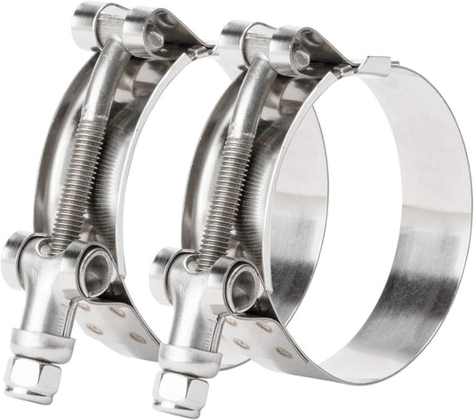 3-inch stainless steel T-bolt hose clamp, range 77-87 mm, suitable for 3-inch hoses.