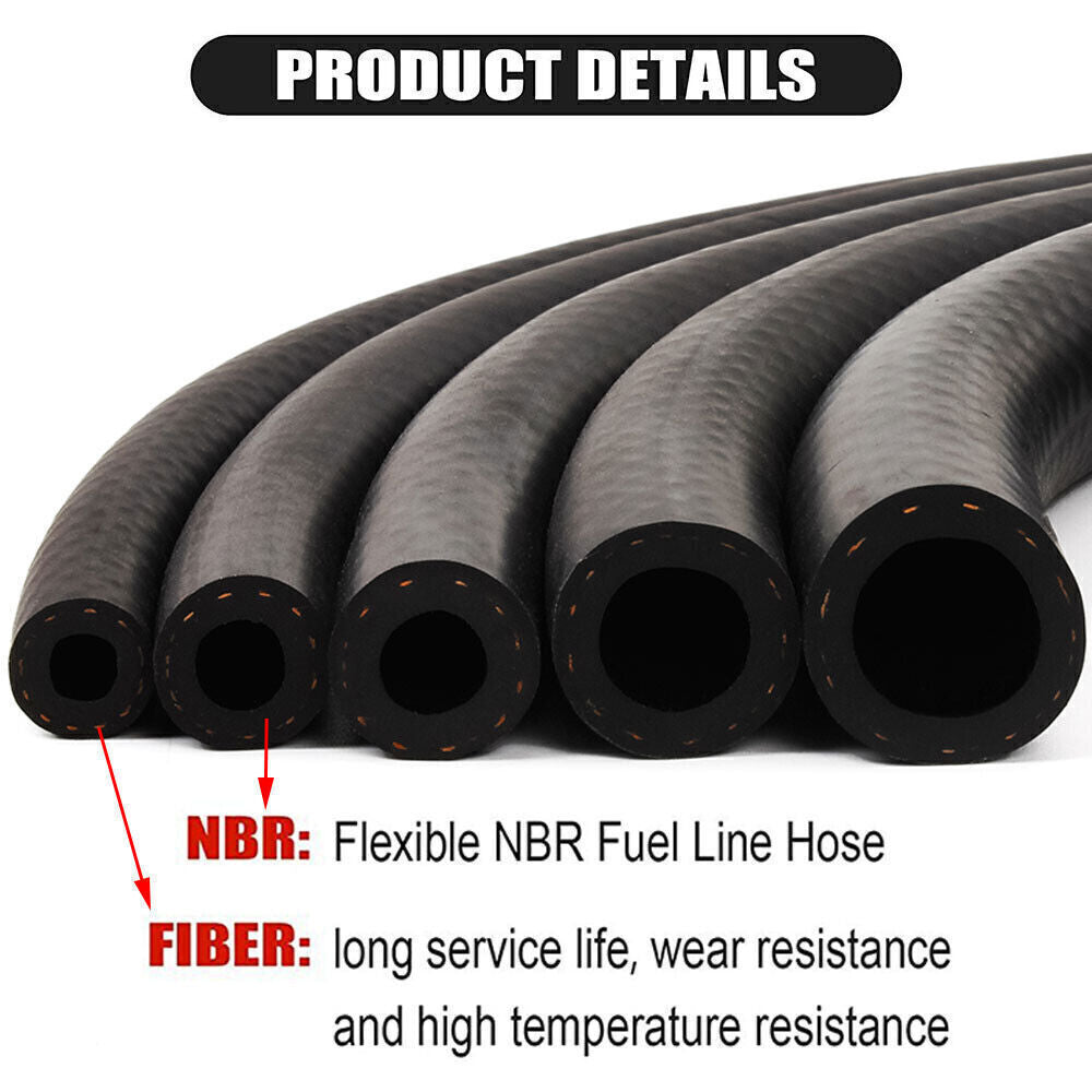 5/8â€?Nitrile Rubber (NBR) EFI Fuel Injection Line Hose Flexible braided Gas Line Q