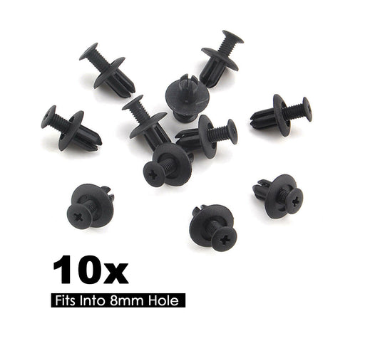 10Pcs 8mm Push-Type Rivets Fastener Fender Bumper Retainer Clips Fit for Mazda for Ford