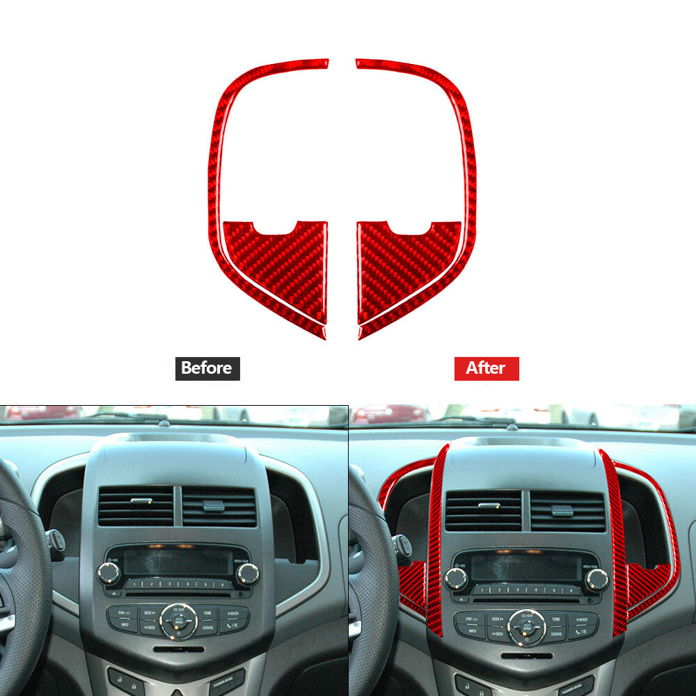 Red Carbon Fiber Center Console Outer Frame Cover Trim for RAM Promaster 2014-21 v
