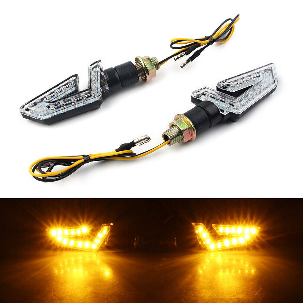 2pcs 15 LEDS Universal Motorcycle LED Amber Turn Signal Light Blinker Indicator Q