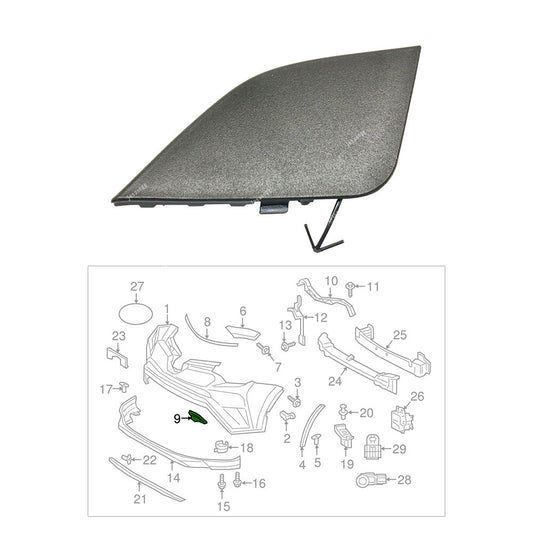 Front Right Bumper Tow Hook Eye Cover 53285-0R080 for Toyota RAV4 2016â€?8 Black Q