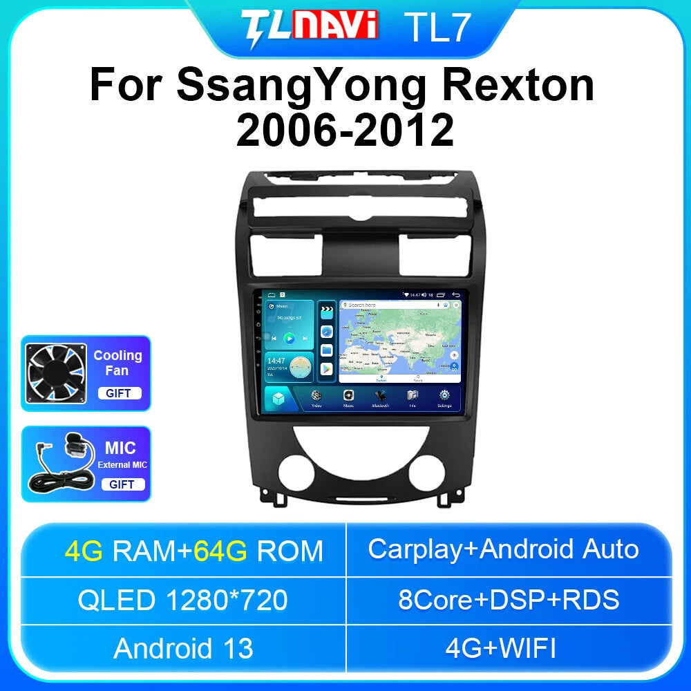for SsangYong for Rexton Y250 II 2 2006-2012 Car Radio GPS Auto CarPlay Video Player