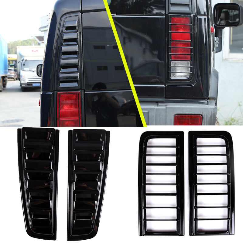 Suitable for 03-09 for HUMMER H2 Gloss Black Rear Headlight Protector + Taillight Vent Cover Decoration
