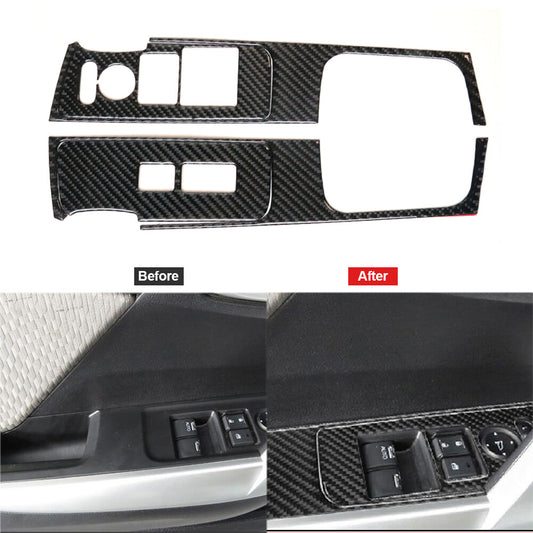 10Pcs Red Carbon Fiber Gear Shift Panel Cover Trim for Hyundai for Elantra 2016-2018 v