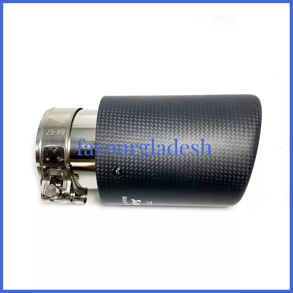 1PCS Akrapovic Glossy Carbon Fiber Exhaust tip 63-76mm Universal End Tail pipe