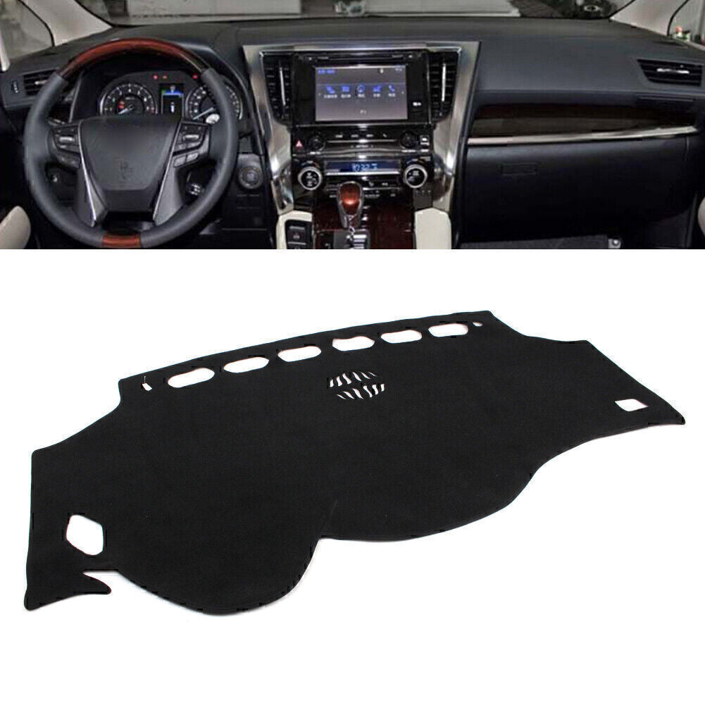 Black Polyester Dash Mat Dashboard Cover Dashmat for Toyota Alphard 2008-2019