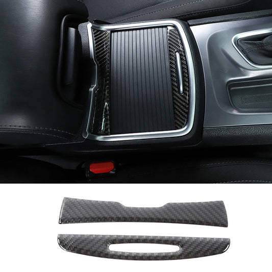 Soft Carbon Fiber Water Cup Holder Panel Decorative Trim for Dodge Charger 2015+