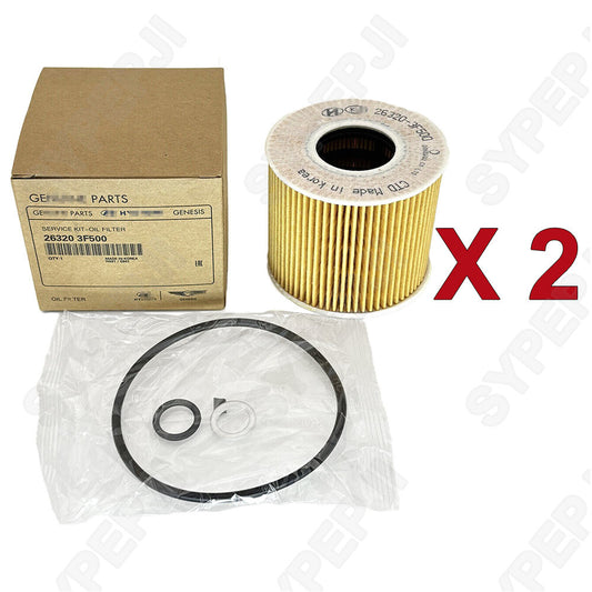 2-Piece Engine Oil Filter Set 26320-3F500, Suitable for 2017-20 for HYUNDAI for Genesis G80 G90 V8 5.0L, new