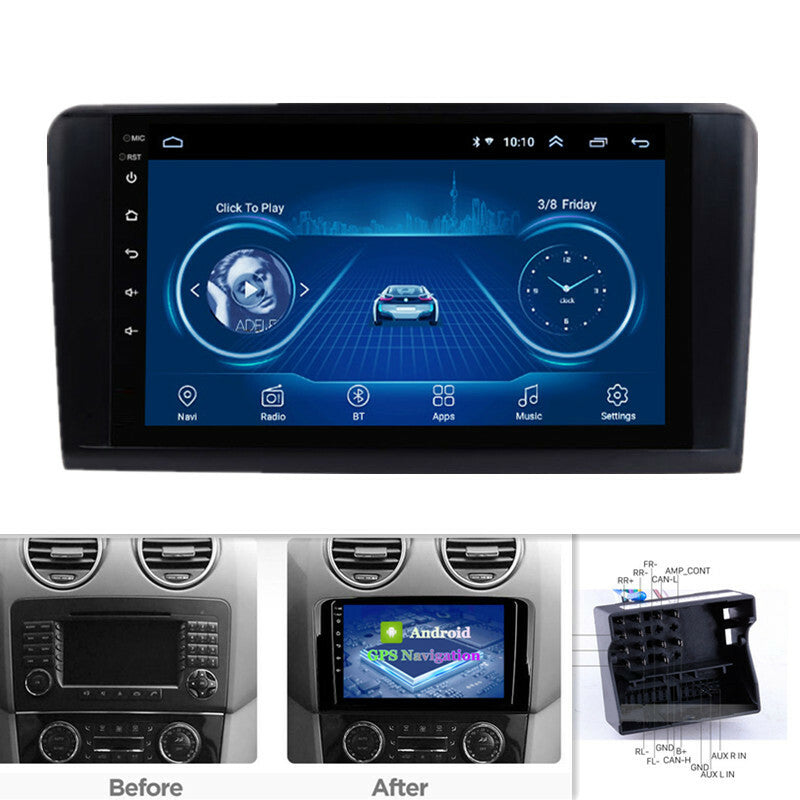Car Android FM Radio GPS WiFi Navigation Player Stereo for Benz M GL Class W164