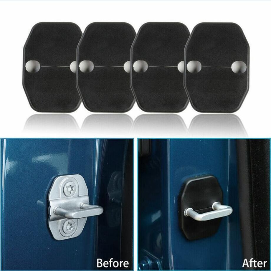 4P Car Door Lock Protector Cover  Accessory for Dodge Durango 11-24 Black