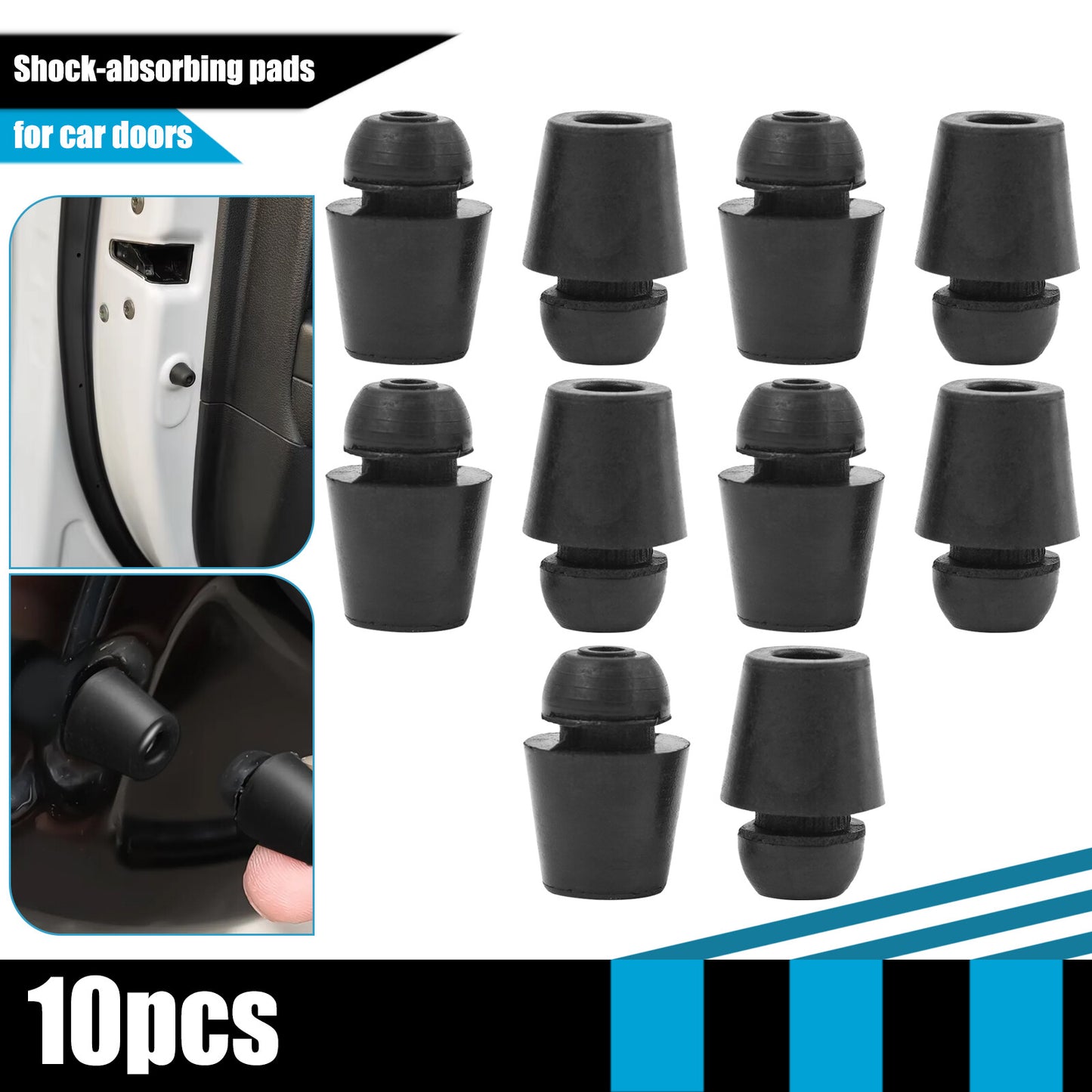 10x Car Door Dampers Buffer Bumper Rubber Pad Anti Shock Absorbing Cap Universal