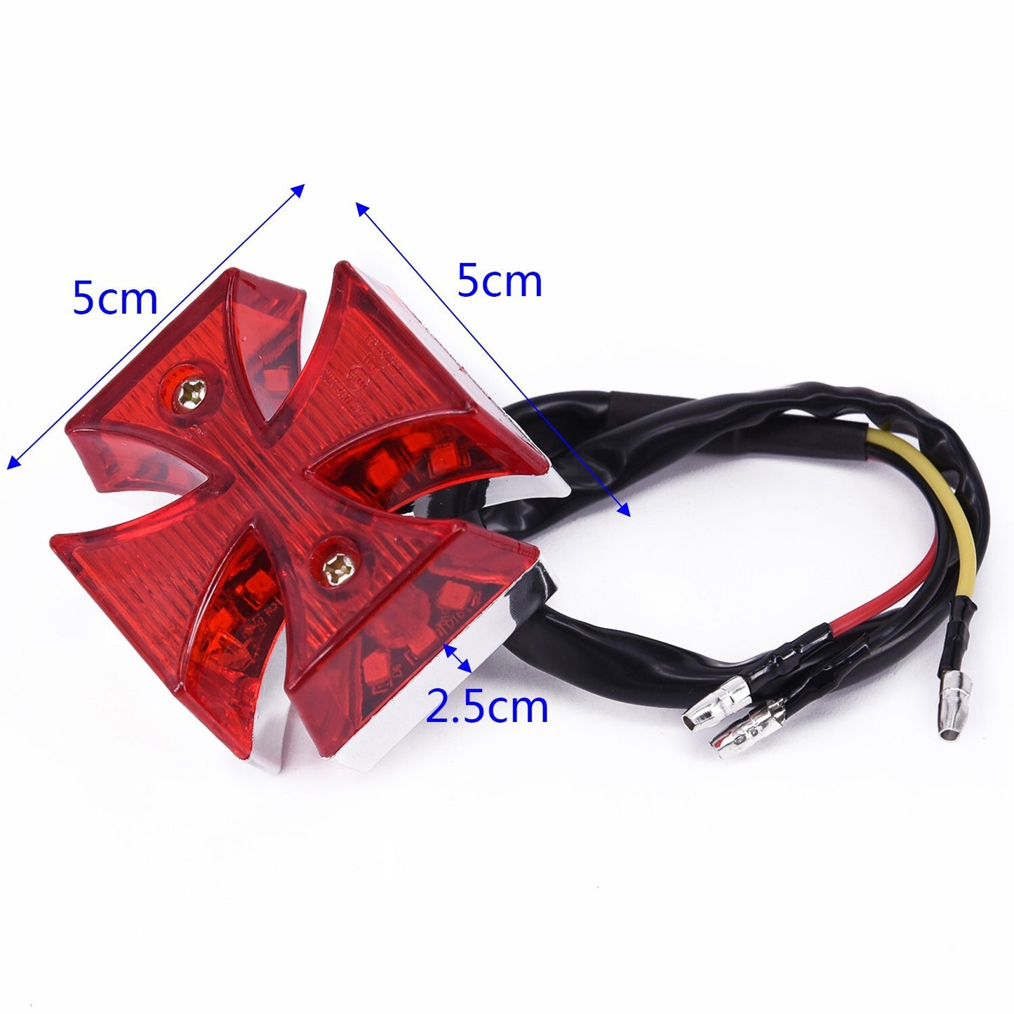 Motorcycle Choppers Dirt Bike Maltese Cross LED Rear License Plate Tail Light v