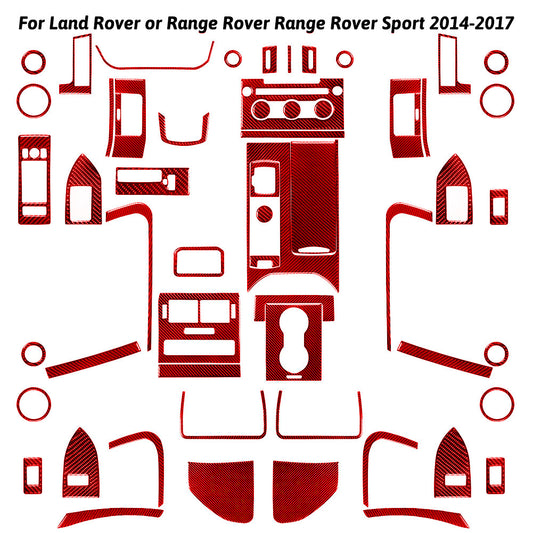59Pcs Red Carbon Fiber Interior Full Cover Trim For Land for Range Rover Sport 14-17