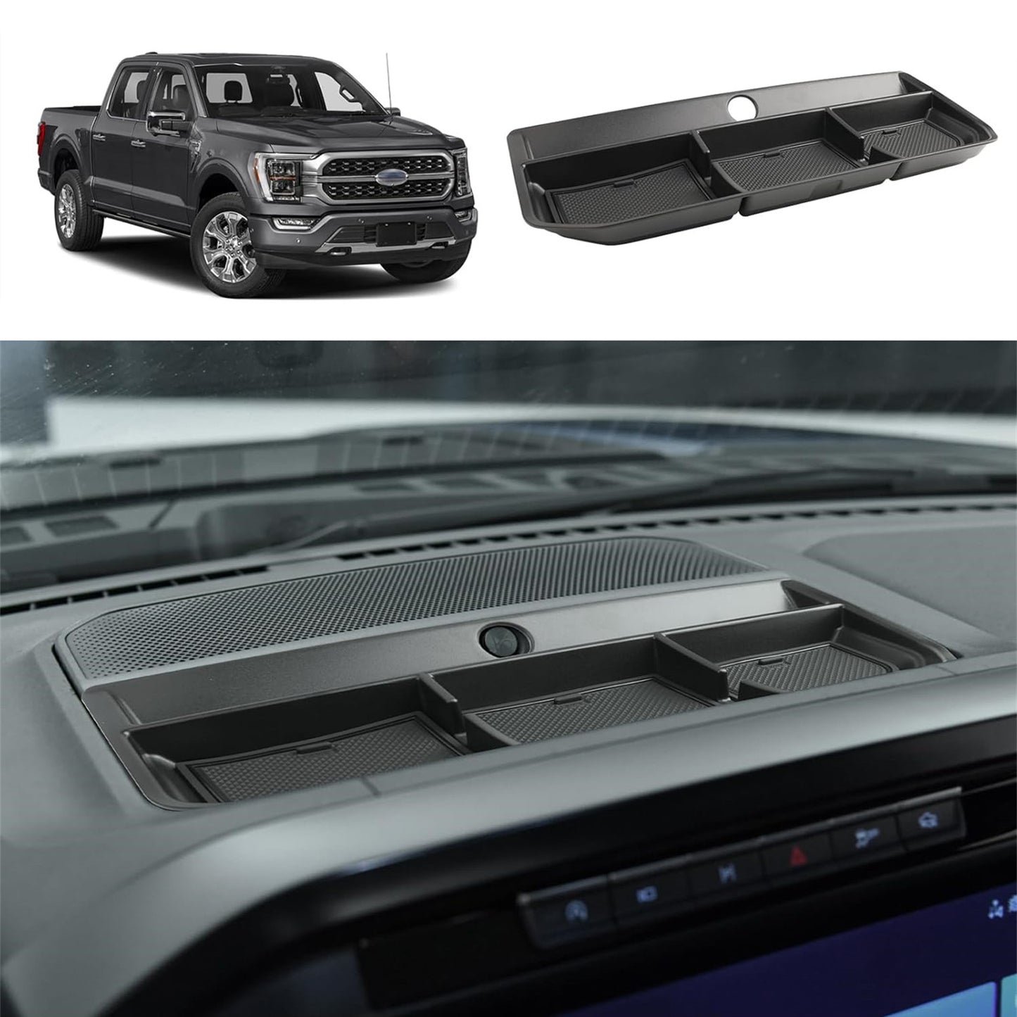 Compatible with 2021-2024 F150 pickup dashboard storage center console storage tray - n